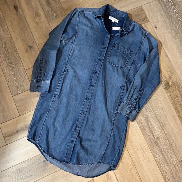 NWT Madewell Denim Long Sleeve Shirtdress - Picture 5 of 9
